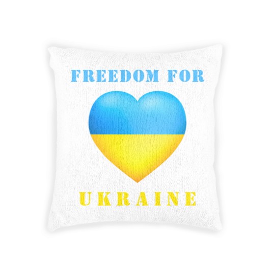 Discover Freedom For Ukraine Support  - Ukraine Flag Woven Pillows
