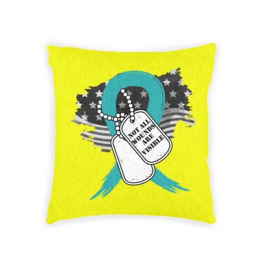 Discover Not all wounds are visible PTSD Awareness 22 Vete Woven Pillows