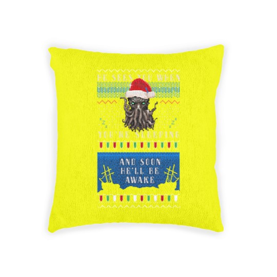 Discover Cthulhu Ugly Christmas  Woven Pillows
