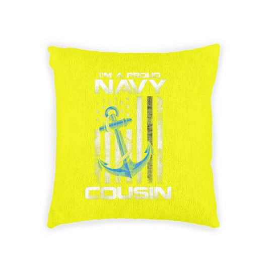 Discover Proud Navy Cousin American Flag Vintage Woven Pillows