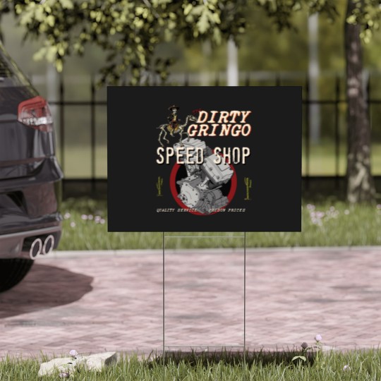 Discover TheGringo Speed Shop Rat Rod y Twin Cam Motorcycle Yard Signs