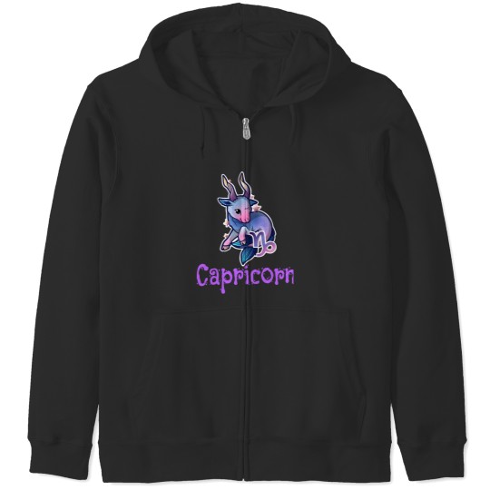 Discover Capricorn Zodiac Sign Kawaii Goat Zip Hoodies