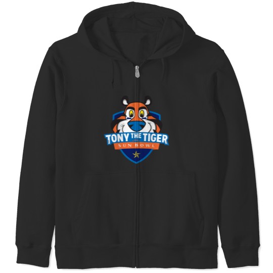 Discover Playing with Tony The Tiger Sun Bowl Design Zip Hoodies