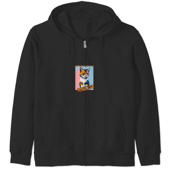 Discover Abstract Cute cat- give me some food Zip Hoodies