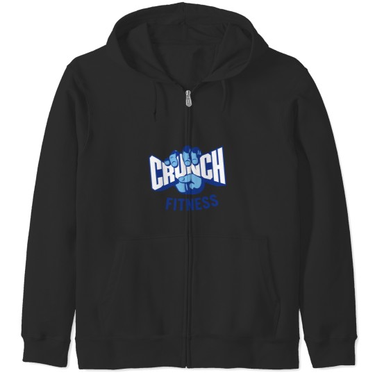 Discover -Crunch-Fitness Gym Logo (Blue) Zip Hoodies