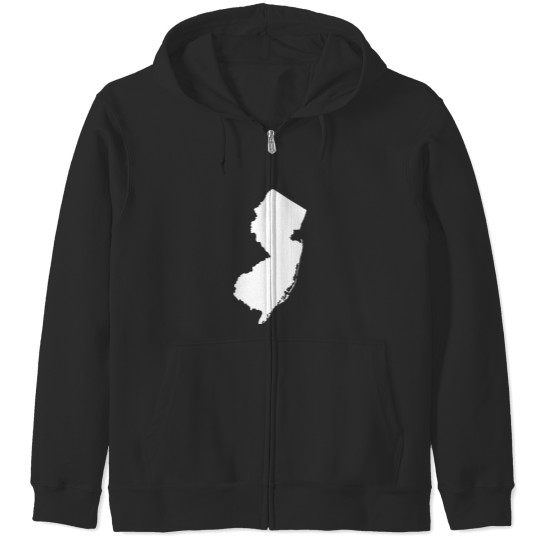 Discover New Jersey White State Zip Hoodies