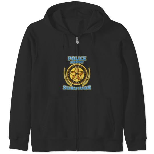 Discover Police Academy Survivor Law Enforcement Officer Graphic Art Zip Hoodies