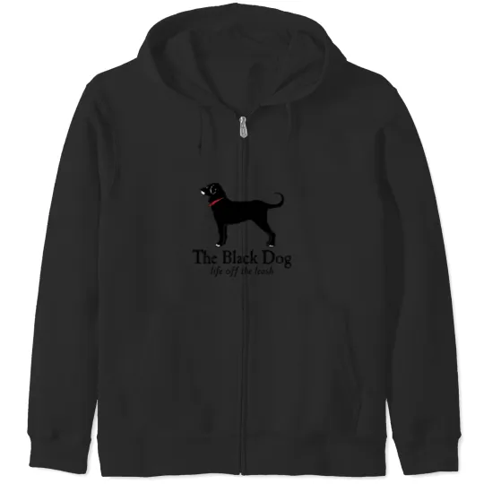 Discover The Black Dog Logo Life Off The Leash Zip Hoodies
