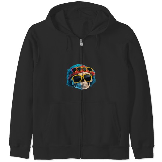 Discover Savage Swag Edgy Gangster Skull Design for Rebels Zip Hoodies