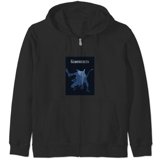 Discover Gloomhaven Mindthief-Minimalist Silhouette Style-Board Game Art Zip Hoodies