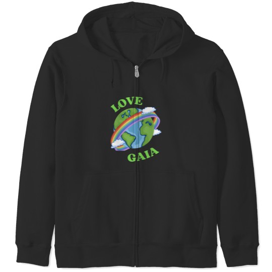 Discover Love Gaia,My Earth, Gaia,Love mother earth, earth gift,climate activist,Our Climate Our worl Zip Hoodies