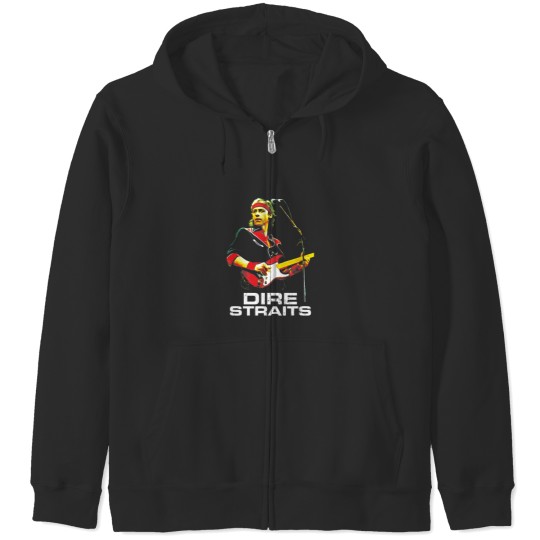 Discover Straits State Sultans of Swing White  Sticker Zip Hoodies
