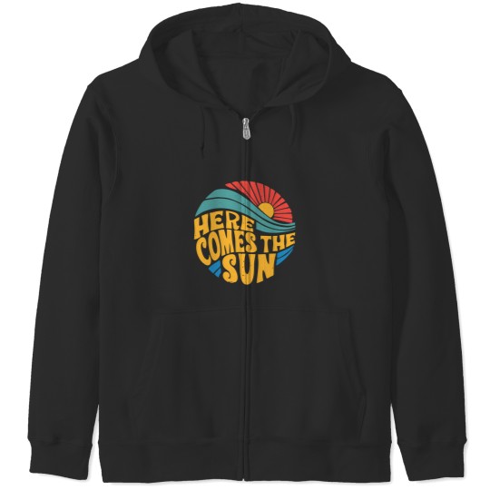 Discover Here Comes The Sun cat Zip Hoodies