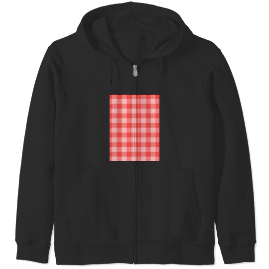Discover Red checkered tablecloth pattern Graphic Zip Hoodies