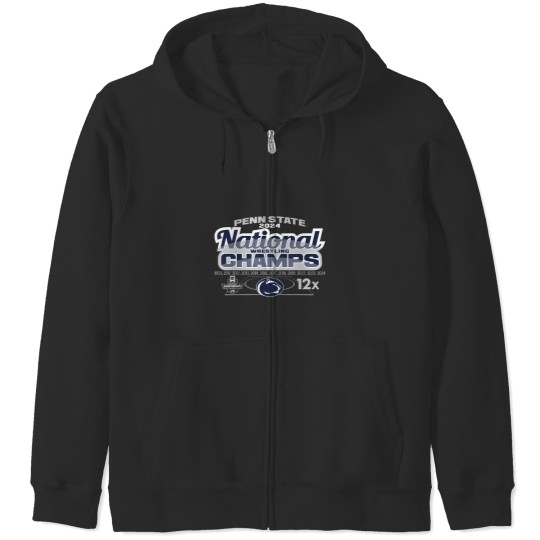 Discover Pénn State Nittany Lions National Champs Wrestling 2024 Zip Hoodies