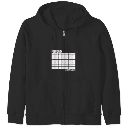 Discover Birth Month - February Black Zip Hoodies