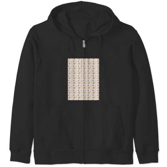 Discover Colorful Diamond Shapes Modern Maximalist Pattern Brown &amp_ Muted Yellow Graphic Zip Hoodies