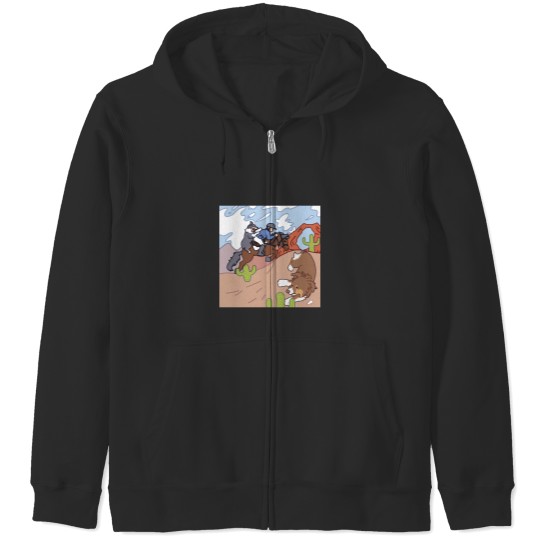 Discover Australian Shepherd dog leading the way through the desert Zip Hoodies