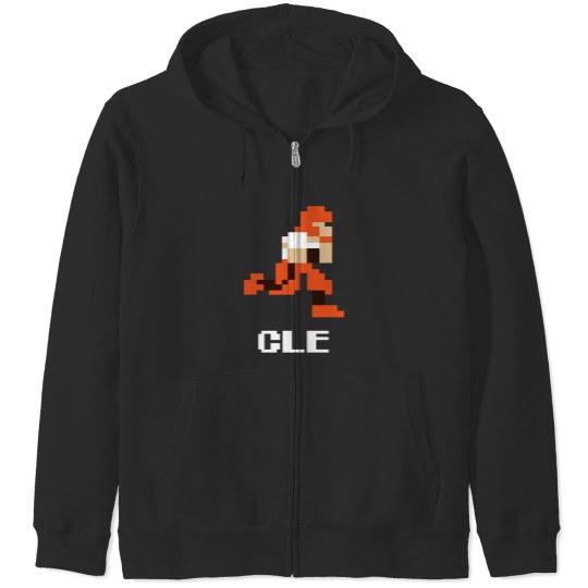 Discover 8 bit Clev eland Football 1 Zip Hoodies