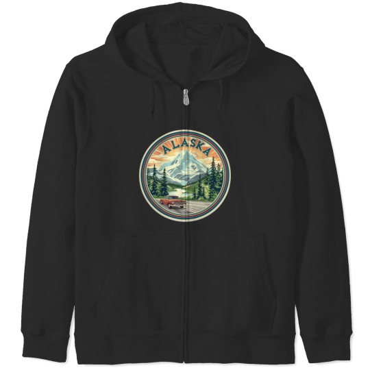 Discover Alaska Alaska State USA Design Zip Hoodies