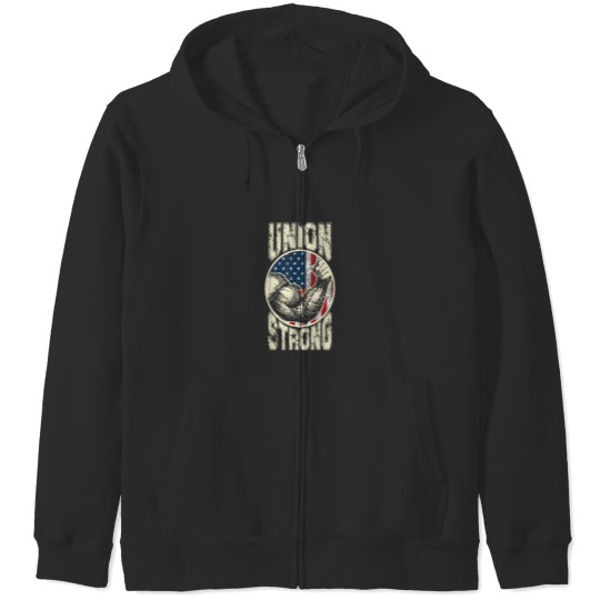 Discover Union Strong Labor Day Shirt Union Worker design Zip Hoodies