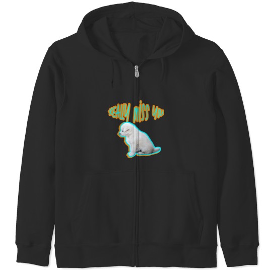 Discover REALLY MISS YOU Sticker Zip Hoodies