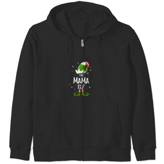 Discover The Mama Elf Family Matching Group Christmas Zip Hoodies