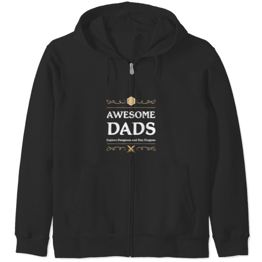 Discover Awesome Dads Explore Dungeons and Slay Dragons Zip Hoodies