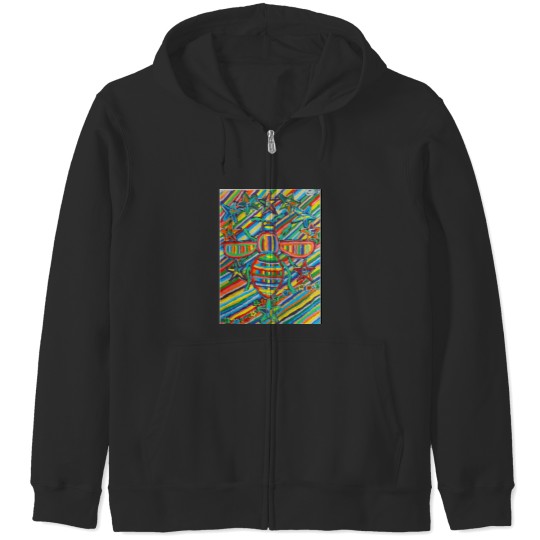 Discover Drawing Art Manchesteer bee Baseball ¾ Sleeve Zip Hoodies