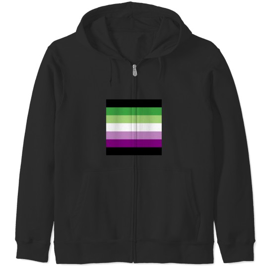Discover AceAro Purple-Green Asexual Aromantic Pride Flag Queer LGBT+ Pin Zip Hoodies