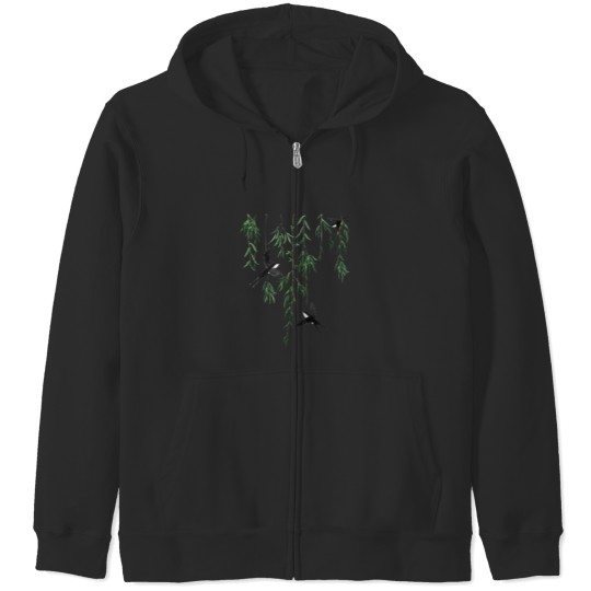 Discover 3 swallows and willow leaves Active Zip Hoodies