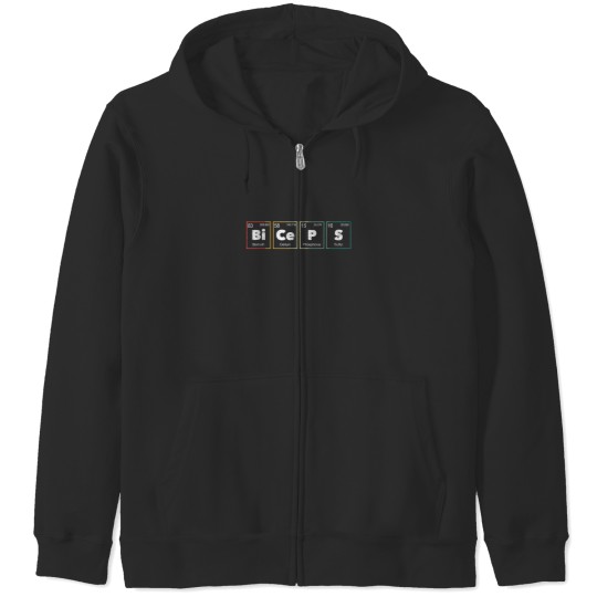 Discover Bodybuilding Weightlifting Biceps Periodic Table Elements Zip Hoodies