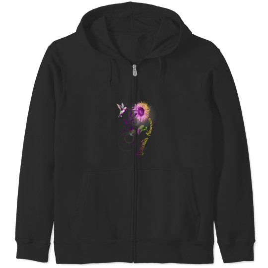 Discover Dementia Sunflower Hummingbird Zip Hoodies