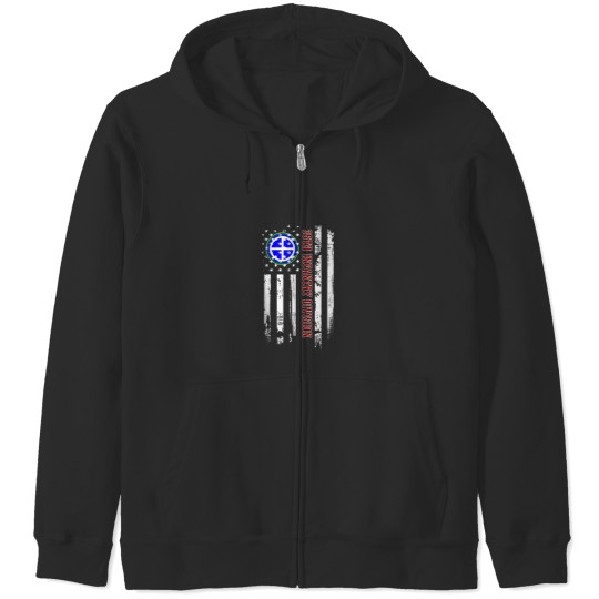 Discover 35th Infantry Division Veteran USA Flag Veterans Day Xmas Zip Hoodies