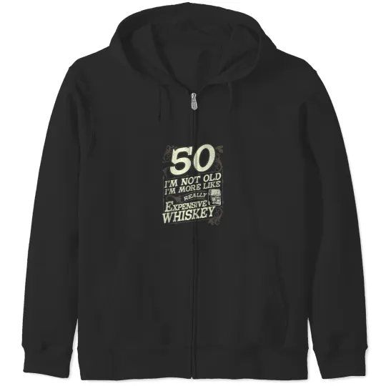 Discover 50 Years Old Whiskey Bourbon 50th Birthday Whiskey Drinker Zip Hoodies