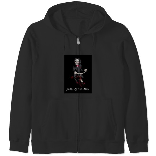 Discover Saw - I Want To Play A Game Zip Hoodies