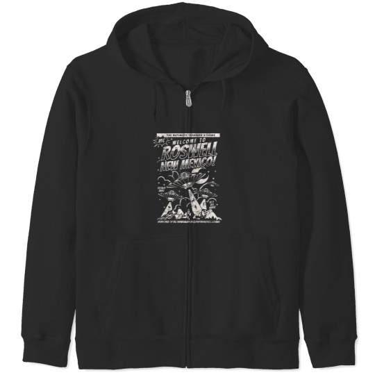 Discover Welcome to Roswell Sticker Zip Hoodies