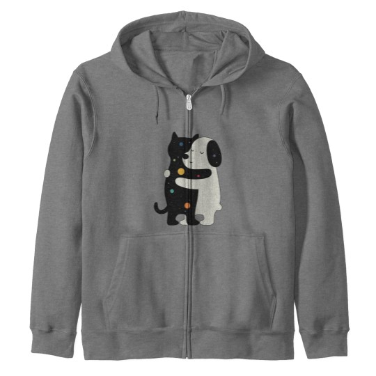 Discover Universe Soulmate AT LEAST MY CAT LOVES ME Zip Hoodies