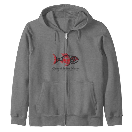Discover Chinook Indian Nation Tribal Logo Horizontal Dog Spiced Zip Hoodies