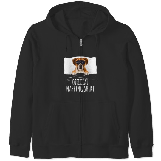 Discover Boxer Dog Black Sleep Mask Boxer  Napping Zip Hoodies