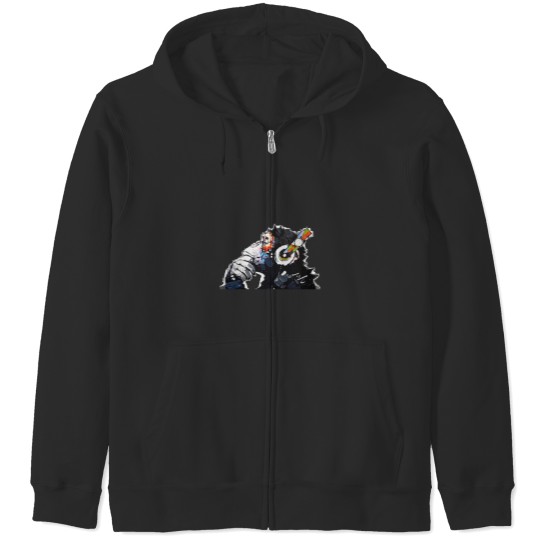 Discover Banksy Funky Monkey DJ headphones graffiti street art Zip Hoodies
