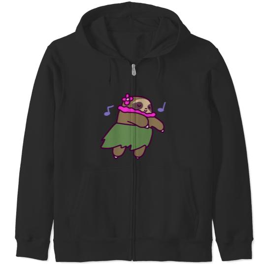 Discover Cute Hula Sloth Zip Hoodies