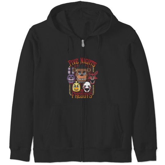 Discover Five Nights At Freddy_s Pizzeria Multi-Character Zip Hoodies