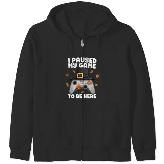 Discover I Paused My Game Thanksgiving Gaming Video Gamer Boys Kids Zip Hoodies