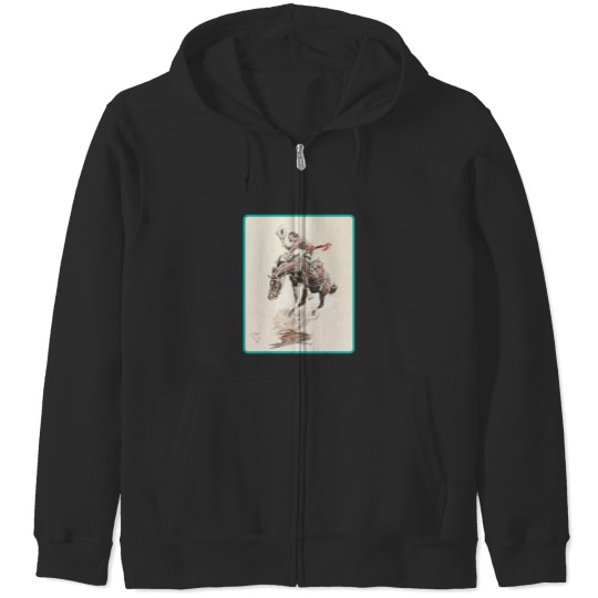 Discover Cowgirl Cowboy Rodeo Horse Western Country Vintage America Zip Hoodies