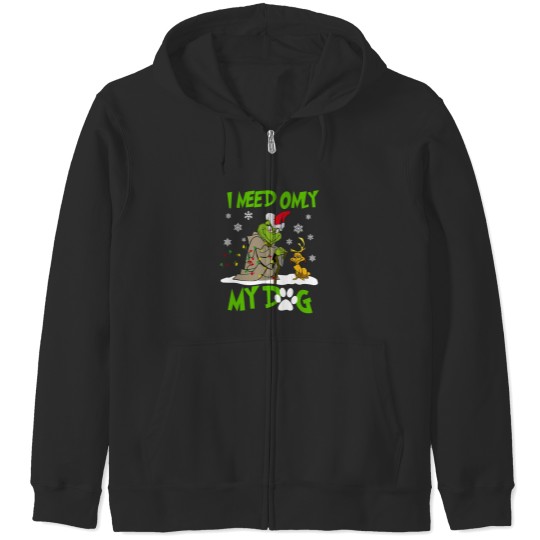 Discover Merry Christmas I Need Only My Dog Zip Hoodies