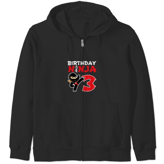 Discover Kids Birthday Ninja Shirt 3 Year Old Ninja Birthday Party Theme Zip Hoodies