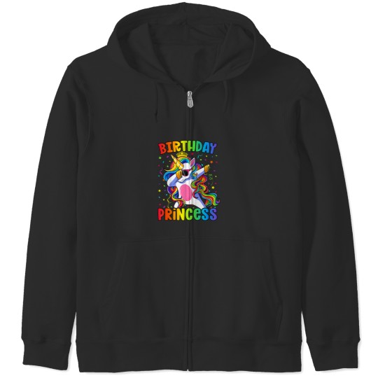 Discover Kids Birthday Princess Shirt Girl Unicorn Birthday Zip Hoodies