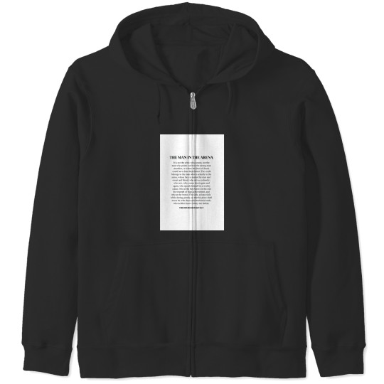 Discover The Man In The Arena, Theodore Roosevelt Quote Canvas Zip Hoodies