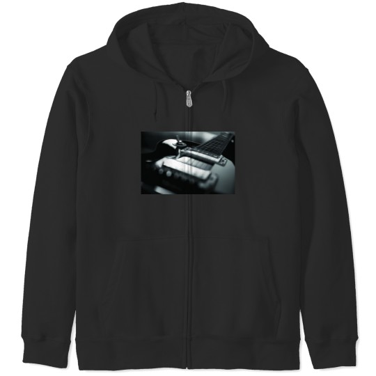 Discover Guitar - Black White Premium Matte Vertical Poster Zip Hoodies